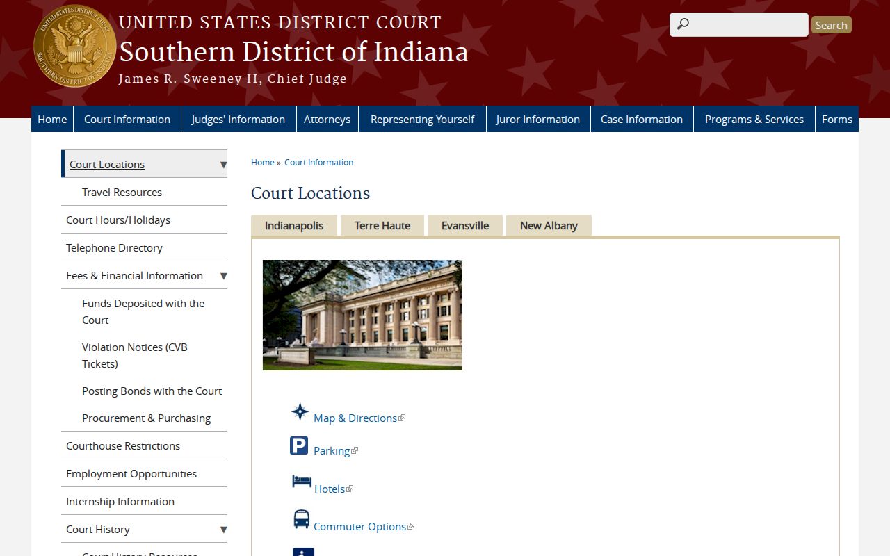 Southern District of Indiana federal court locations