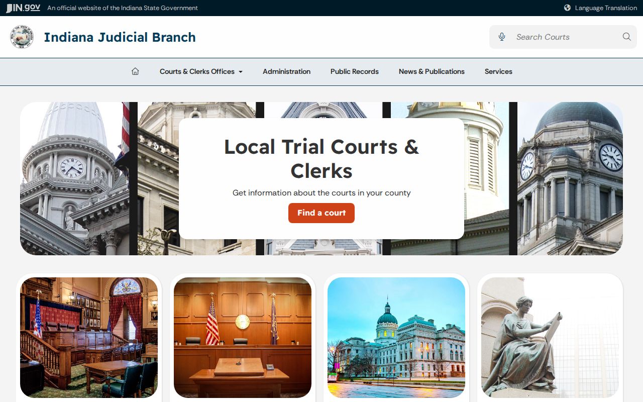 Official directory source for Covington court records