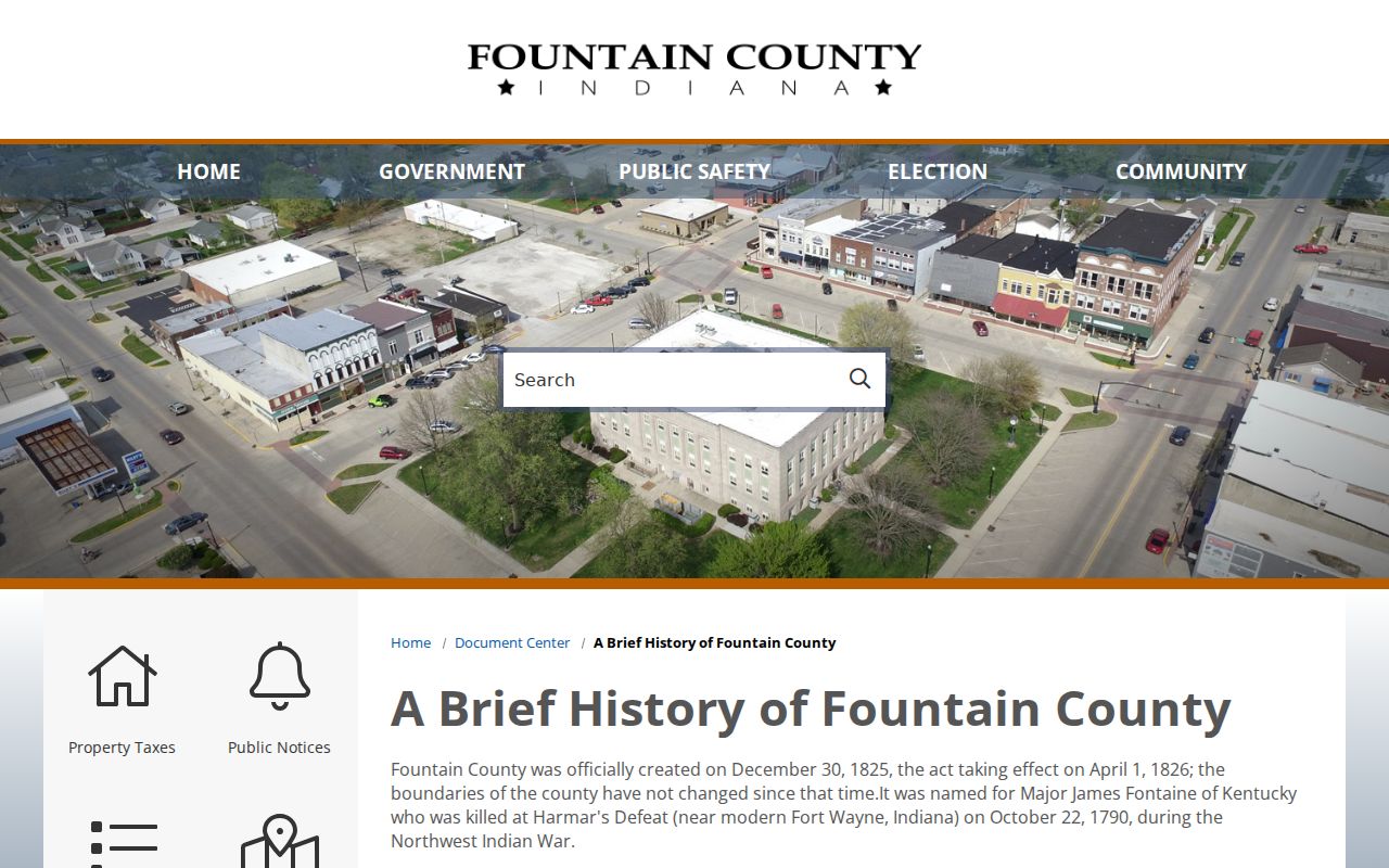 Official Fountain County courthouse history