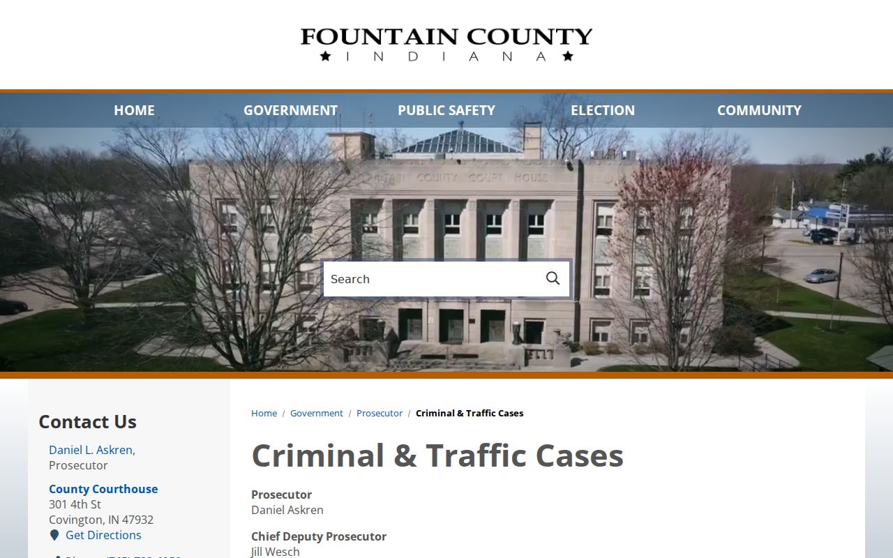 Fountain County Prosecutor traffic deferral information