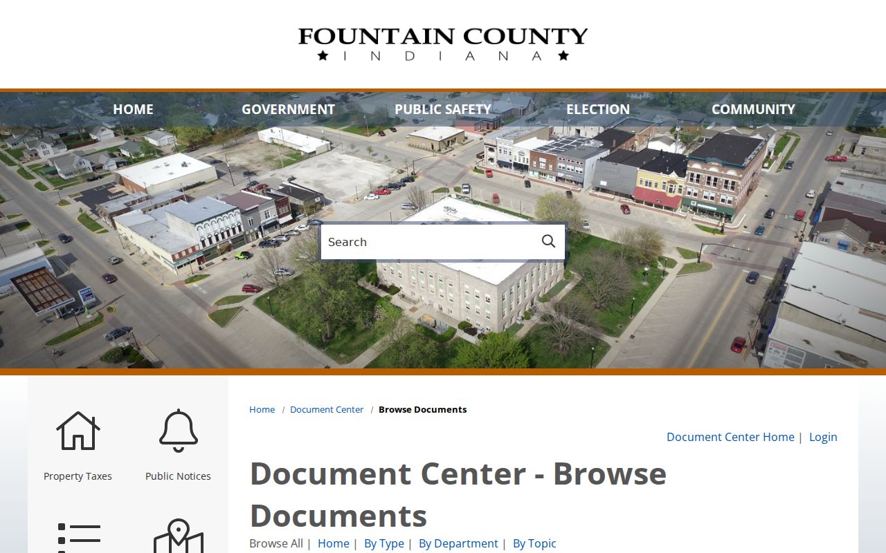 Veedersburg court records through the county document center